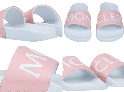 Pre-owned Moncler Joleen Leather Slides Sandals Shoes Mules 39 In White