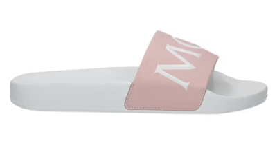 Pre-owned Moncler Joleen Leather Slides Sandals Shoes Mules 39 In White