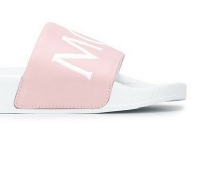Pre-owned Moncler Joleen Leather Slides Sandals Shoes Mules 39 In White