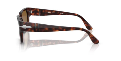 Pre-owned Persol 0po3315s 24/33 Havana/brown 55mm Rectangular Men's Sunglasses