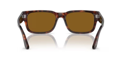 Pre-owned Persol 0po3315s 24/33 Havana/brown 55mm Rectangular Men's Sunglasses