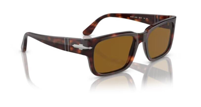 Pre-owned Persol 0po3315s 24/33 Havana/brown 55mm Rectangular Men's Sunglasses