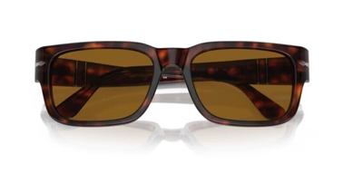 Pre-owned Persol 0po3315s 24/33 Havana/brown 55mm Rectangular Men's Sunglasses