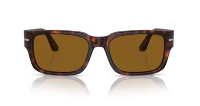 Pre-owned Persol 0po3315s 24/33 Havana/brown 55mm Rectangular Men's Sunglasses