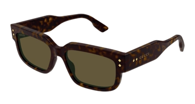 Pre-owned Gucci Sunglasses Gg1218s 002 Havana Green Man