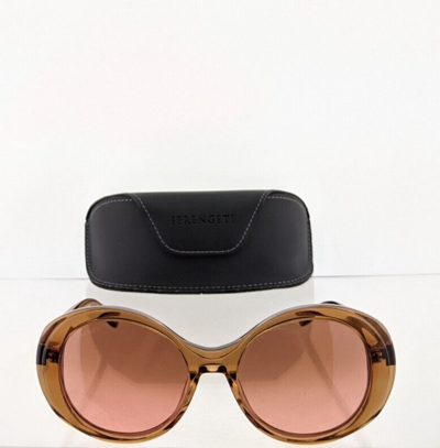 Pre-owned Serengeti Brand Authentic  Sunglasses Bascall Ss541006 55mm Clear Brown Frame In Pink