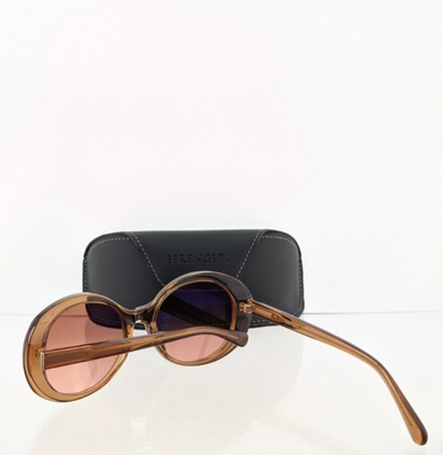 Pre-owned Serengeti Brand Authentic  Sunglasses Bascall Ss541006 55mm Clear Brown Frame In Pink