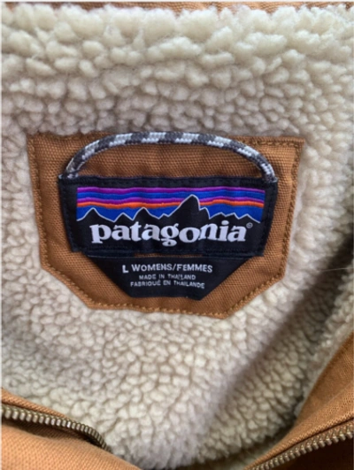 Pre-owned Patagonia Insulated Prairie Dawn Parka Brown Women Cotton Canvas/sherpa Hood L In Nest Brown