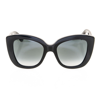 Pre-owned Gucci 0327 Black Gg Logo Butterfly Classic Authentic Cat Sunglasses Gg0327s 001 In Gray