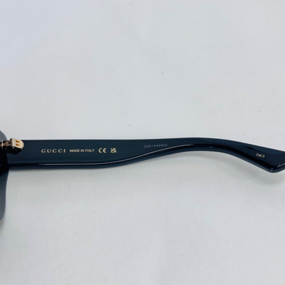 Pre-owned Gucci 0327 Black Gg Logo Butterfly Classic Authentic Cat Sunglasses Gg0327s 001 In Gray