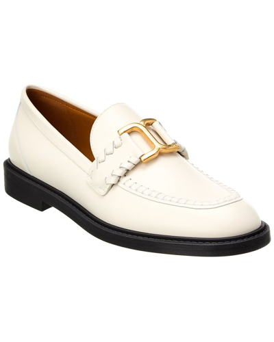 Shop Chloé Marcie Leather Loafer In White