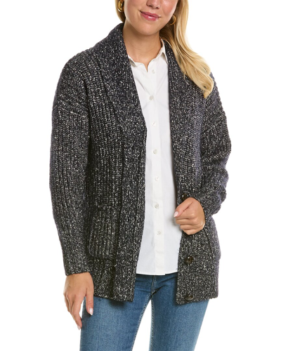 Shop Autumn Cashmere Tweedy Shawl Alpaca & Wool-blend Cardigan In Blue