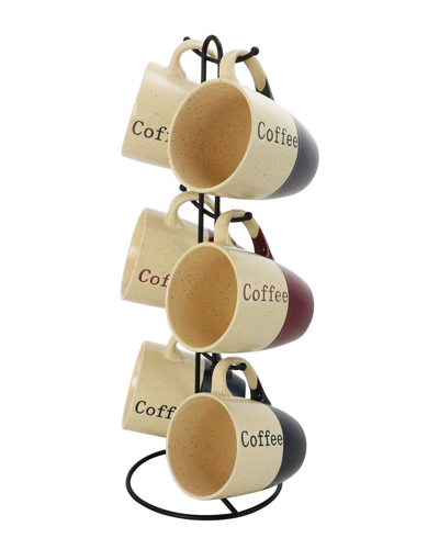 Shop Elama Coffee House 6pc Mug Set With Stand