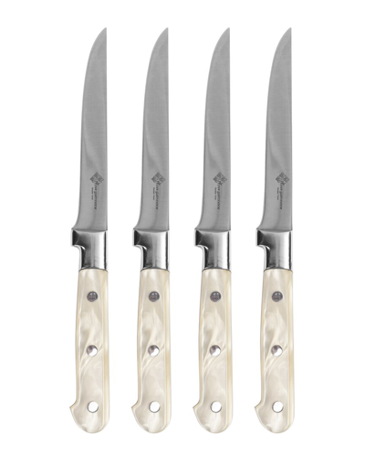 Shop Au Nain Set Of 4 Steak Knives With Pearlized Handles