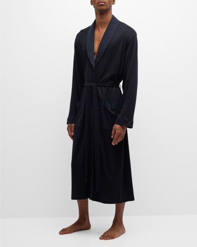 Shop Hanro Night & Day Knit Robe In Black