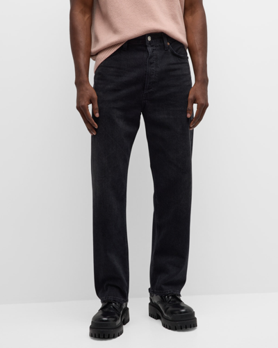 Shop Agolde Men's 90s Straight-leg Jeans In Tar