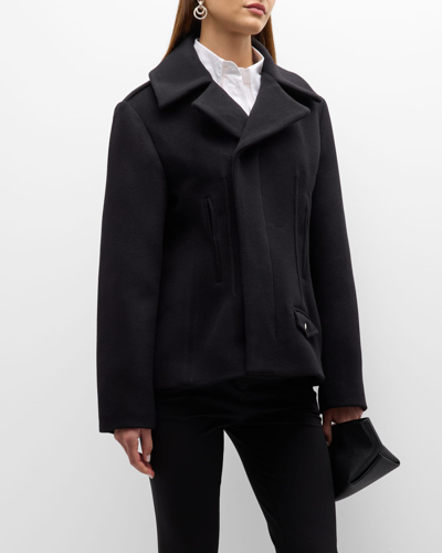Shop Callas Milano Franke Wool-blend Coat In Black
