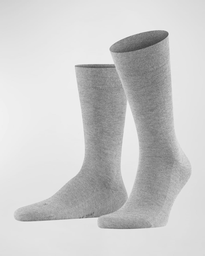 Shop Falke Men's Sensitive London Crew Socks In Light Greymel.