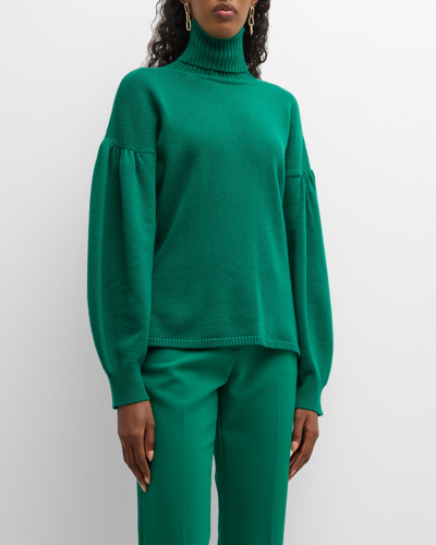 Shop Max Mara Maldive Cashmere Wool Turtleneck Sweater In Emerald