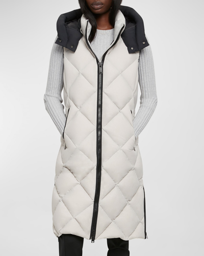 Shop Moose Knuckles Flightweight Paxon Quilted Sleeveless Parka In Willow Grey