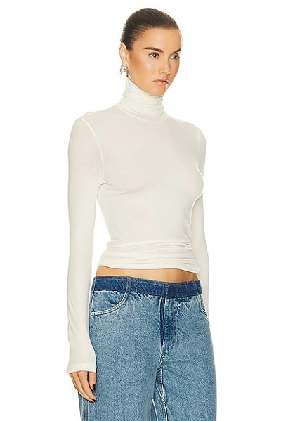 Agolde Pascale Turtleneck Top In Oat Milk