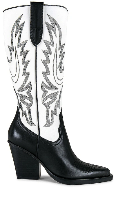 Shop Dolce Vita Blanch Boot In Black & White