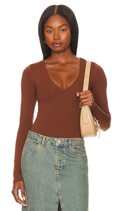 Shop Afrm X Revolve Essentials Kloie Bodysuit In Cappuccino