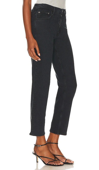 Shop Agolde Kye Mid Rise Straight Crop In Pepper