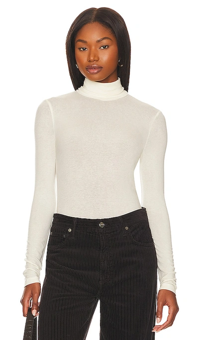 Agolde Pascale Turtleneck Long Sleeve Top In Oat Milk In Oat Milk
