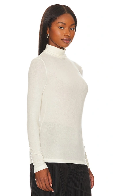 Agolde Pascale Turtleneck Long Sleeve Top In Oat Milk In Oat Milk