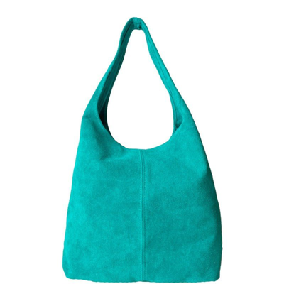 Shop Sostter Aqua Soft Suede Leather Hobo Shoulder Bag | Byirl In Green