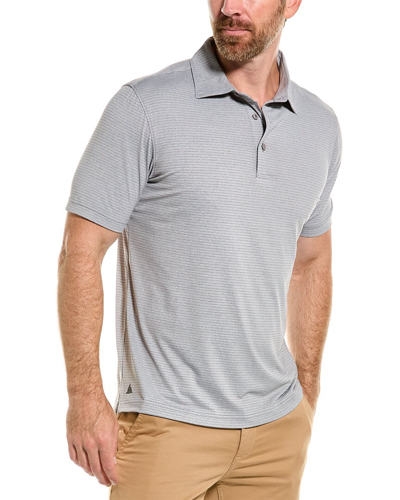 Shop Scott Barber Track Stripe Tech Jersey Polo Shirt In Grey