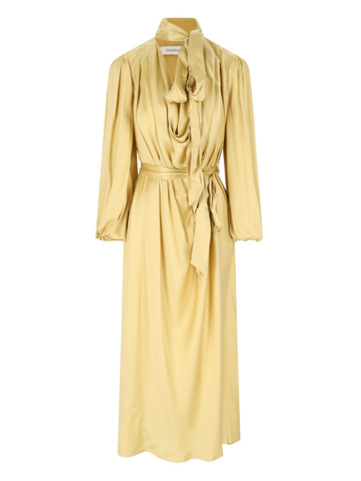 Shop Zimmermann 'billow' Midi Dress In Yellow