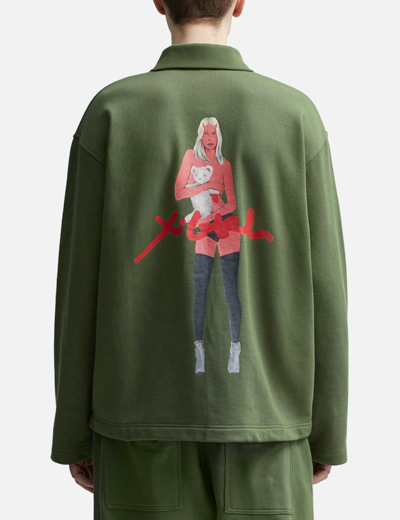 X-girl × T-rex Sweat Jacket In Green