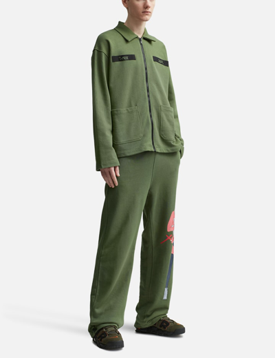 X-girl × T-rex Sweat Jacket In Green