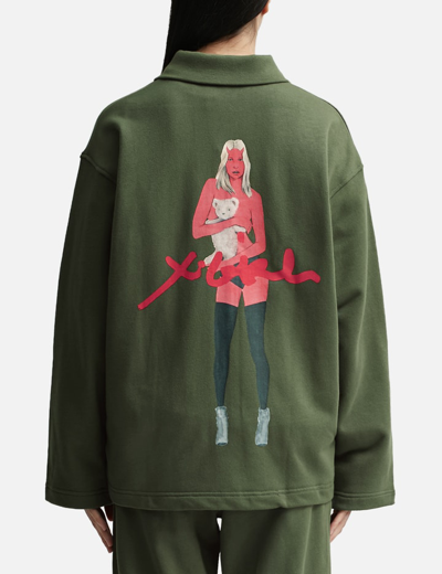 X-girl × T-rex Sweat Jacket In Green