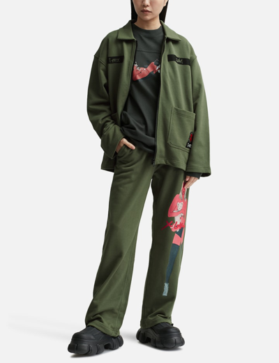 X-girl × T-rex Sweat Jacket In Green