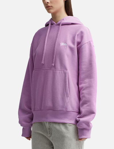 Shop Stussy Stock Logo Hoodie In Purple