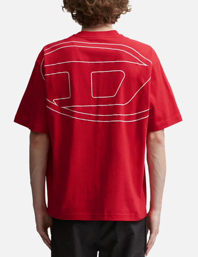 Shop Diesel T-boggy-megoval-d T-shirt In Red