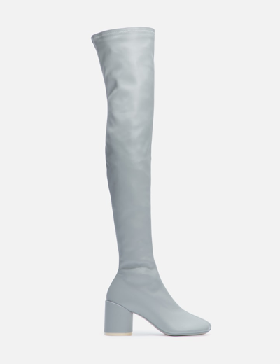 Shop Mm6 Maison Margiela Anatomic Thigh High Boots In Blue