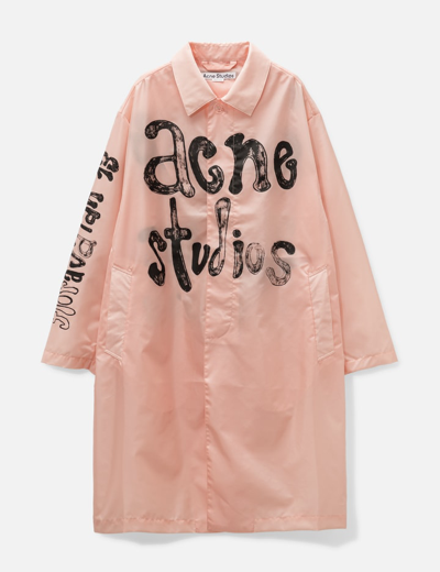 Shop Acne Studios Nylon Logo Coat In Pink