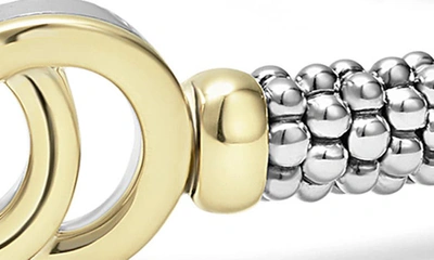 Shop Lagos Signature Caviar Interlock Rope Bracelet In Silver/ Gold