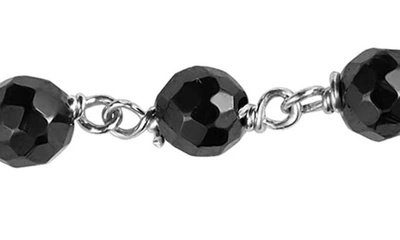 Lagos Caviar Icon Ceramic Beaded Necklace In Silver