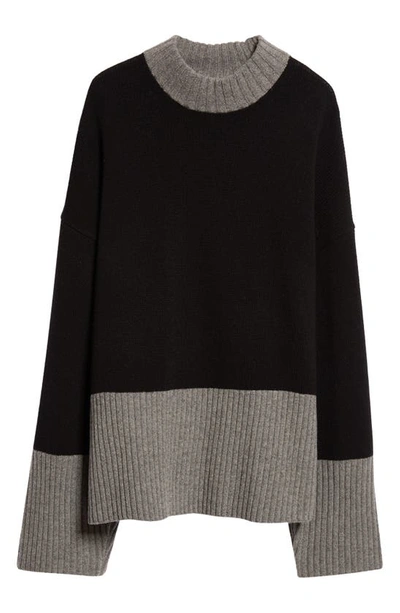 Shop Stand Studio Wool Crewneck Sweater In Black/ Lead Grey