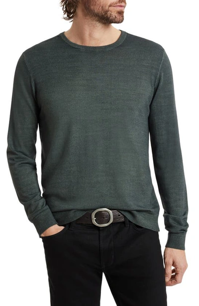 Shop John Varvatos Chase Merino Wool Blend Long Sleeve T-shirt In Deep Olive