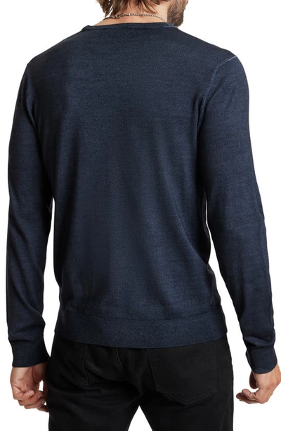 Shop John Varvatos Chase Merino Wool Blend Long Sleeve T-shirt In Slate Grey