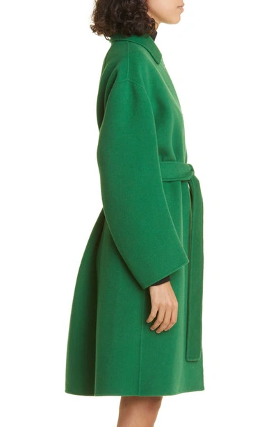 Shop Max Mara Nizza Collared Virgin Wool Coat In Green