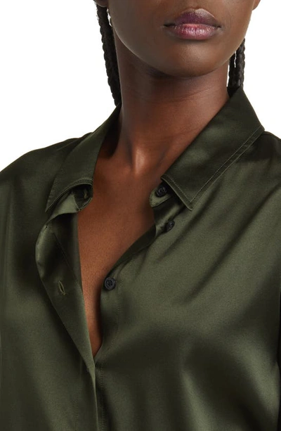 Shop Frame Stretch Silk Button-up Shirt In Surplus