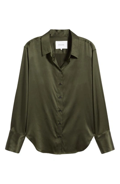 Shop Frame Stretch Silk Button-up Shirt In Surplus