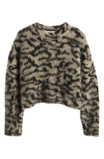 Shop Frame Abstract Jacquard Crewneck Sweater In Bone Multi